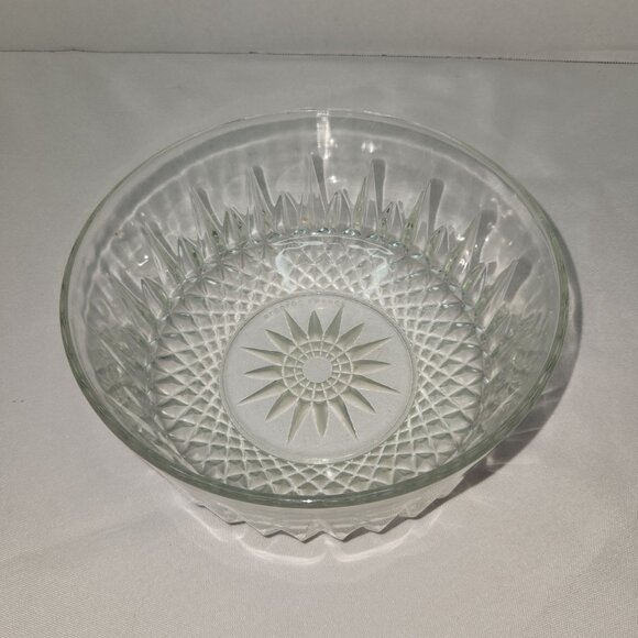 Vintage Arcopal France Diamant Stardust Crystal Glass Serving Salad Bowl - Picture 3 of 5